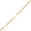 Thumbnail Image 0 of Hollow Paper Clip Link and Rolo Chain Bracelet in 10K Gold - 7.5"