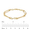 Thumbnail Image 4 of Paper Clip Link and Rolo Chain Bracelet in Hollow 10K Gold - 7.5"