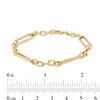 Thumbnail Image 3 of Paper Clip Link and Rolo Chain Bracelet in Hollow 10K Gold - 7.5"