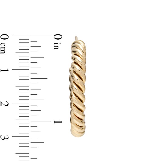 20.0mm Rope J-Hoop Earrings in 10K Gold