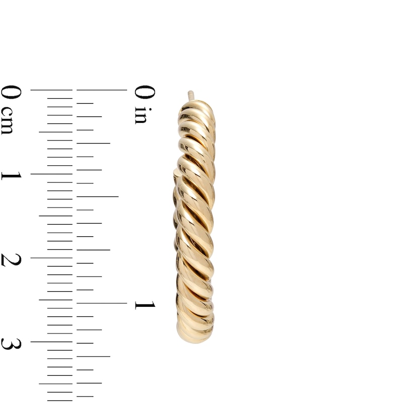 Main Image 3 of 20.0mm Rope J-Hoop Earrings in 10K Gold
