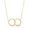 Thumbnail Image 1 of 1/20 CT. T.W. Diamond Interlocking Circle Necklace in 10K Gold – 17"