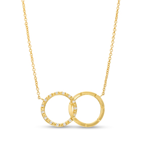 1/20 CT. T.w. Diamond Interlocking Circle Necklace in 10K Gold â 17"