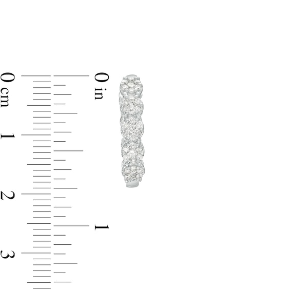 1 CT. T.w. Multi-Diamond Inside-Out Hoop Earrings in 10K White Gold
