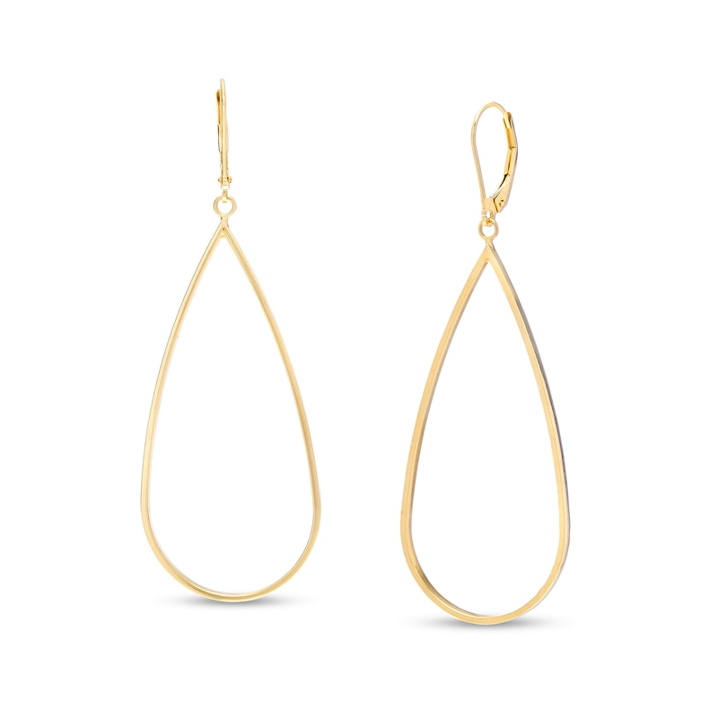 Outlined Teardrop Earrings in 10K Gold