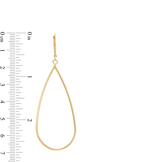 Outlined Teardrop Earrings in 10K Gold