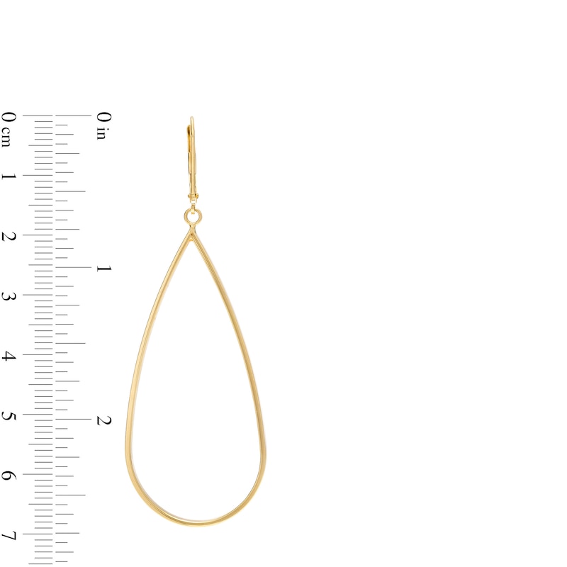 Outlined Teardrop Earrings in 10K Gold