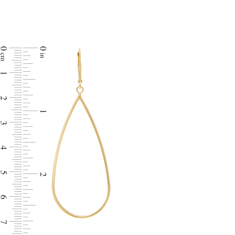 Main Image 3 of Outlined Teardrop Earrings in 10K Gold
