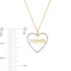 Thumbnail Image 3 of 1/10 CT. T.W. Diamond "MAMA" Heart Pendant in 10K Gold