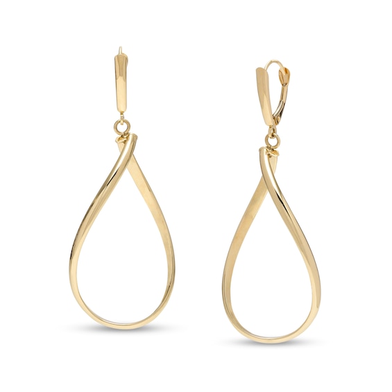 Curved Open Drop Earrings in 10K Gold