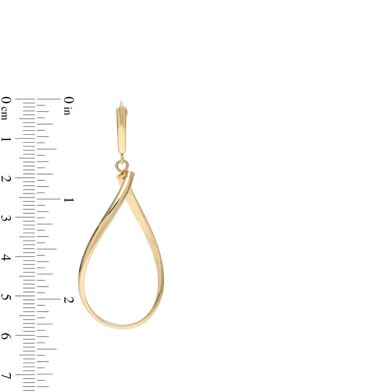 Main Image 3 of Curved Open Drop Earrings in 10K Gold