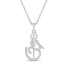 Thumbnail Image 1 of 1/5 CT. T.W. Diamond Abstract Om and Trident Symbol in Sterling Silver