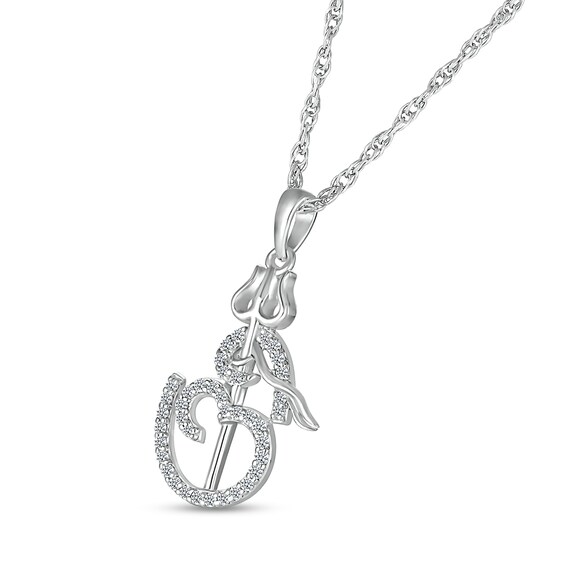 1/5 CT. T.w. Diamond Abstract Om and Trident Symbol in Sterling Silver
