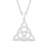Thumbnail Image 1 of 1/5 CT. T.W. Diamond Celtic Trinity Knot Pendant in Sterling Silver