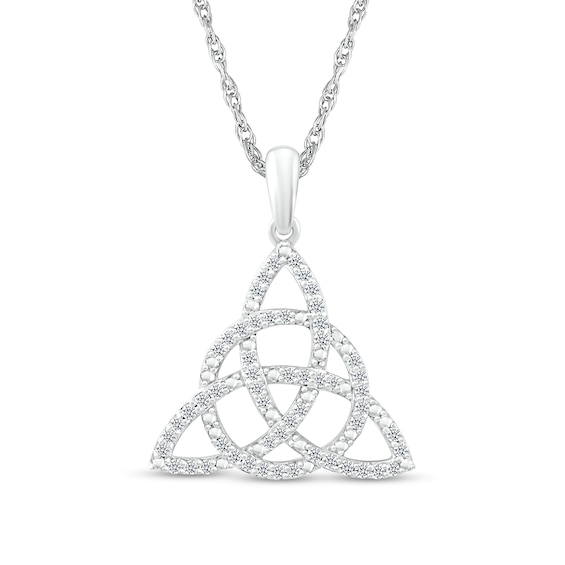 1/5 CT. T.w. Diamond Celtic Trinity Knot Pendant in Sterling Silver
