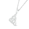 Thumbnail Image 2 of 1/5 CT. T.W. Diamond Celtic Trinity Knot Pendant in Sterling Silver