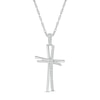 Thumbnail Image 1 of 1/8 CT. T.W. Diamond Abstract Cross Pendant in Sterling Silver