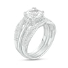 Thumbnail Image 3 of 8.0mm White Lab-Created Sapphire Twist Shank Three Piece Bridal Set in Sterling Silver