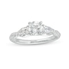 Thumbnail Image 1 of Vera Wang Love Collection 1-1/3 CT. T.W. Round and Pear-Shaped Diamond Three Stone Engagement Ring in 14K White Gold