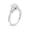 Thumbnail Image 3 of Vera Wang Love Collection 1-1/3 CT. T.W. Round and Pear-Shaped Diamond Three Stone Engagement Ring in 14K White Gold