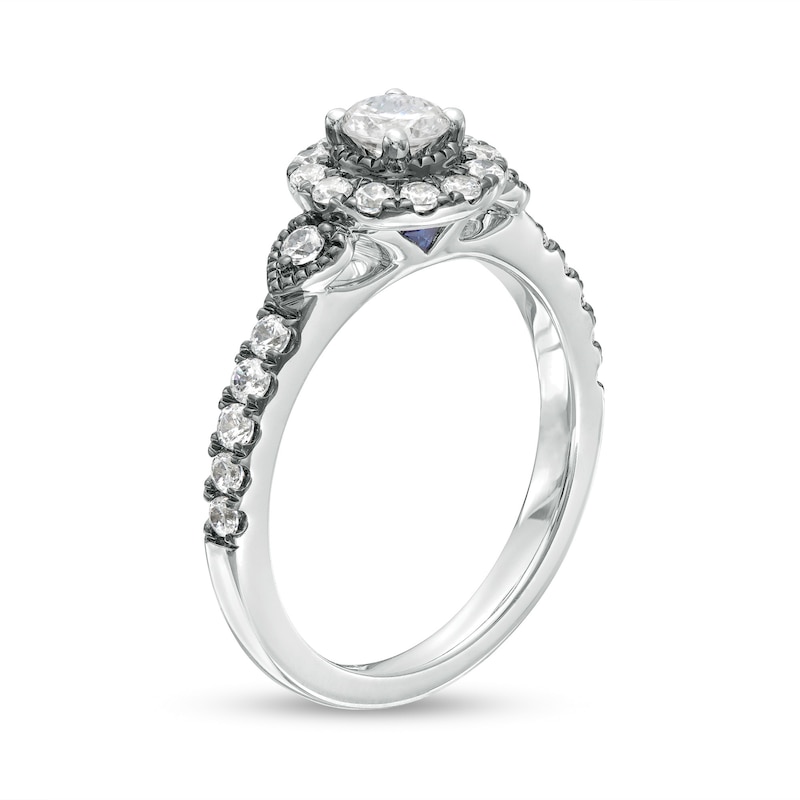 Main Image 3 of Vera Wang Love Collection 3/4 CT. T.W. Diamond Frame Engagement Ring in 14K White Gold and Black Rhodium