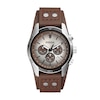 Thumbnail Image 1 of Men's Fossil Coachman Chronograph Brown Leather Strap Cuff-Style Watch with Two-Tone Dial (Model: CH2565)