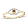 Thumbnail Image 1 of 1/10 CT. T.W. Black and White Diamond Evil Eye Ring in 10K Gold