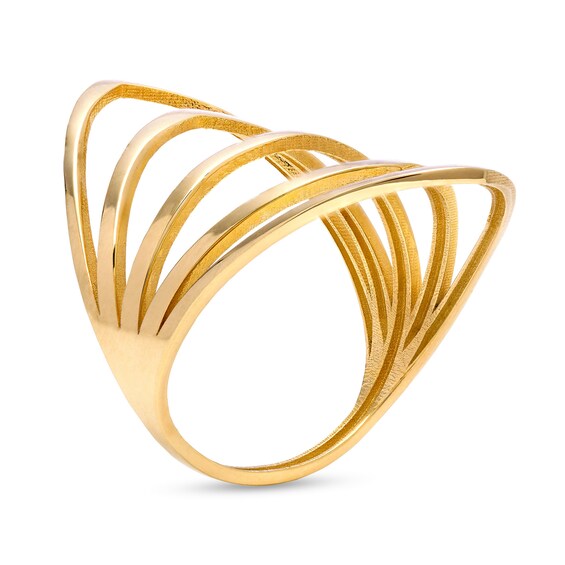 Multi-Row Open Shank Ring in 10K Gold - Size 7