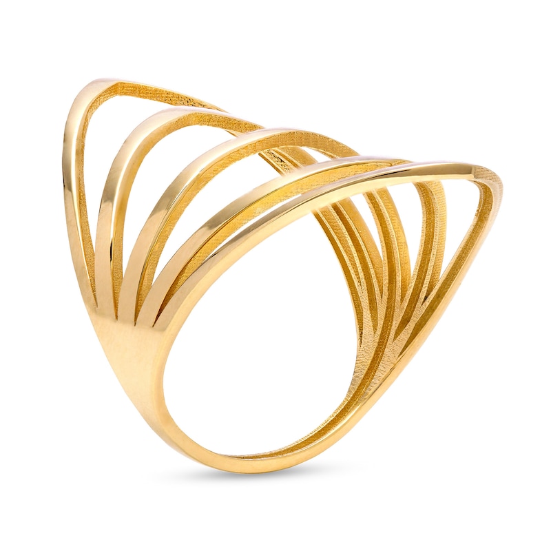 Main Image 3 of Multi-Row Open Shank Ring in 10K Gold - Size 7