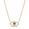 Thumbnail Image 1 of 1/10 CT. T.W. Black and White Diamond Evil Eye Necklace in 10K Gold – 17"