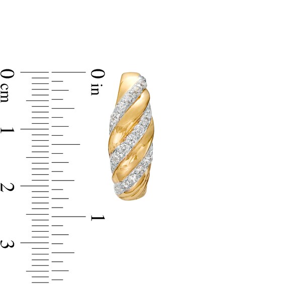 1/10 CT. T.w. Diamond Swirl Hoop Earrings in 10K Gold