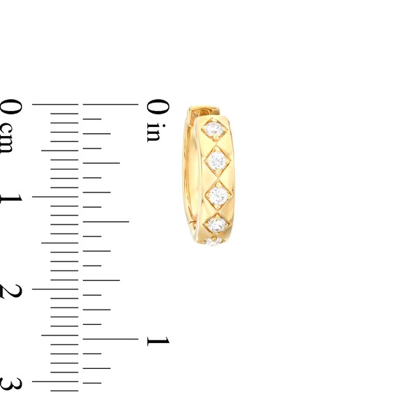 1/4 CT. T.w. Diamond Geometric Hoop Earrings in 10K Gold