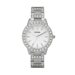 Ladies' Fossil Jesse Crystal Accent Watch with Silver-Tone Dial (Model: ES2362)