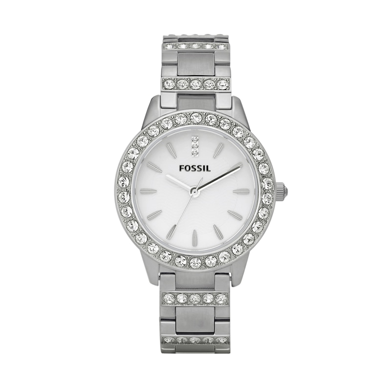 Main Image 1 of Ladies' Fossil Jesse Crystal Accent Watch with Silver-Tone Dial (Model: ES2362)