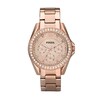 Thumbnail Image 1 of Ladies' Fossil Riley Crystal Accent Rose-Tone Chronograph Watch with Rose-Tone Dial (Model: ES2811)
