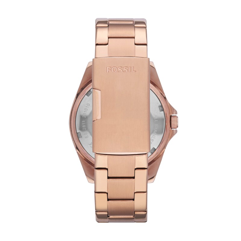Main Image 3 of Ladies' Fossil Riley Crystal Accent Rose-Tone Chronograph Watch with Rose-Tone Dial (Model: ES2811)