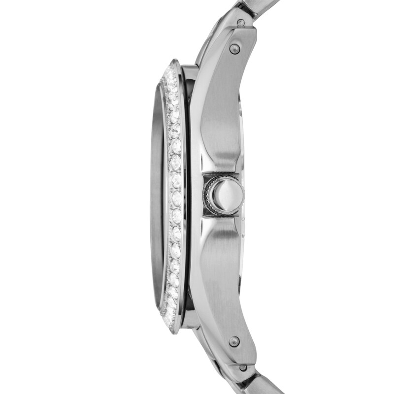 Main Image 2 of Ladies' Fossil Riley Crystal Accent Chronograph Watch with Silver-Tone Dial (Model: ES3202)
