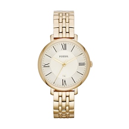 Ladies' Fossil Jacqueline Gold-Tone Watch with Champagne Dial (Model: ES3434)