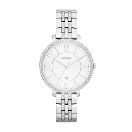 Ladies' Fossil Jacqueline Crystal Accent Watch with White Dial (Model: ES3545)