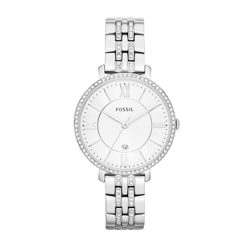 Main Image 1 of Ladies' Fossil Jacqueline Crystal Accent Watch with White Dial (Model: ES3545)