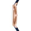 Thumbnail Image 2 of Ladies' Fossil Jacqueline Rose-Tone Blue Leather Strap Watch with White Dial (Model: ES3843)