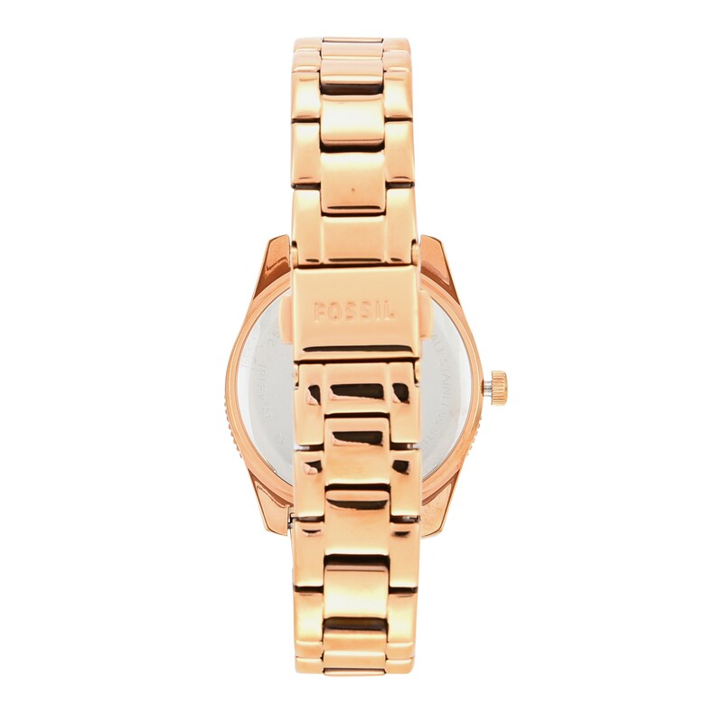 Main Image 3 of Ladies' Fossil Scarlette Mini Crystal Accent Rose-Tone Watch with Rose-Tone Dial (Model: ES4318)