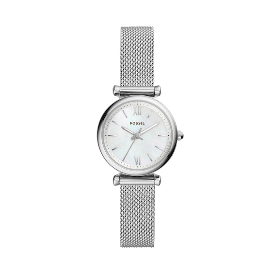Ladies' Fossil Carlie Mesh Watch with Mother-of-Pearl Dial (Model: Es4432)