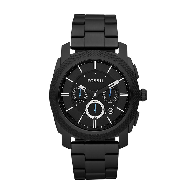 Main Image 1 of Men's Fossil Machine Black IP Chronograph Watch with Black Dial (Model: FS4552)