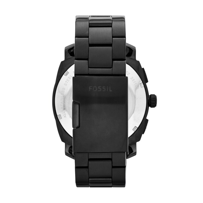 Main Image 3 of Men's Fossil Machine Black IP Chronograph Watch with Black Dial (Model: FS4552)