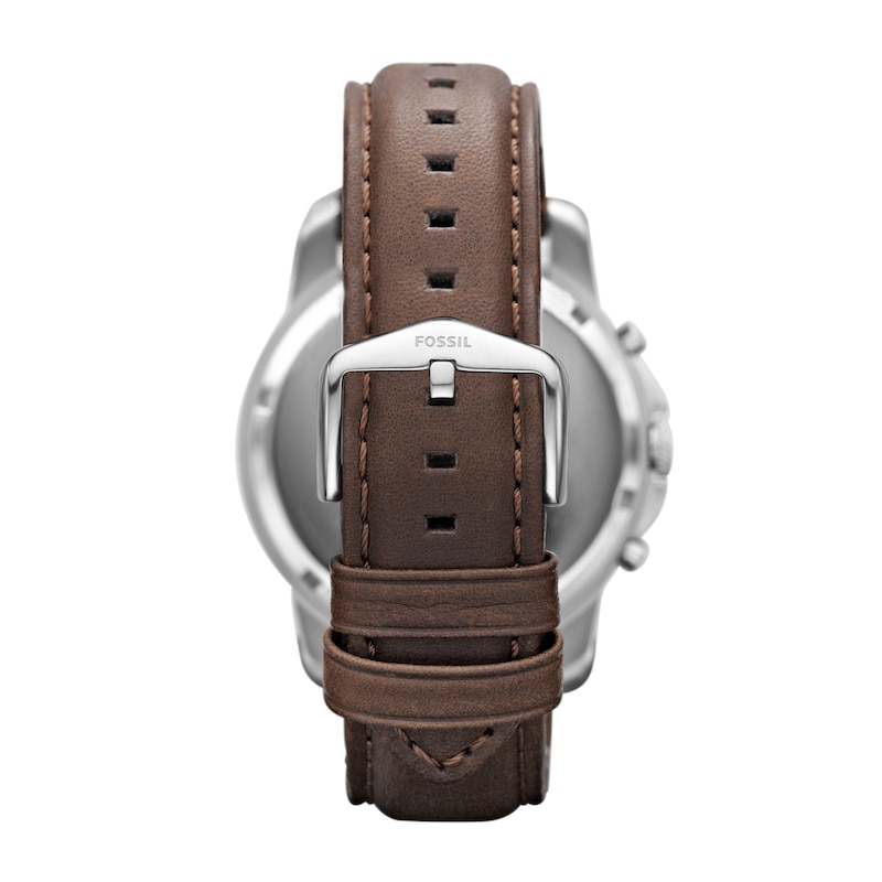 Main Image 3 of Men's Fossil Grant Chronograph Dark Brown Leather Strap Watch with White Dial (Model: FS4735IE)