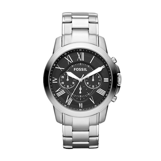 Men's Fossil Grant Chronograph Watch with Black Dial (Model: Fs4736)