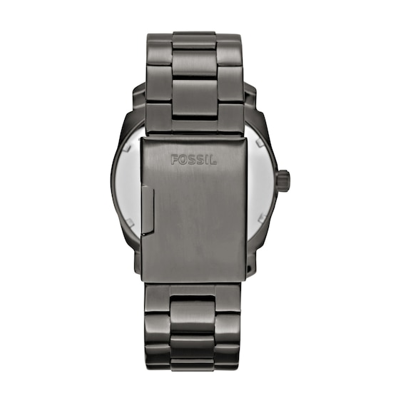 Men's Fossil Machine Gunmetal Grey IP Watch with Black Dial (Model: Fs4774)