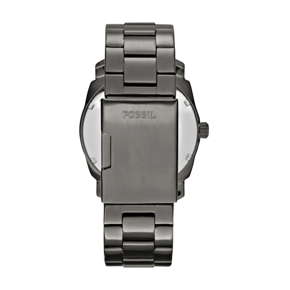 Men's Fossil Machine Gunmetal Grey IP Watch with Black Dial (Model: Fs4774Ie)