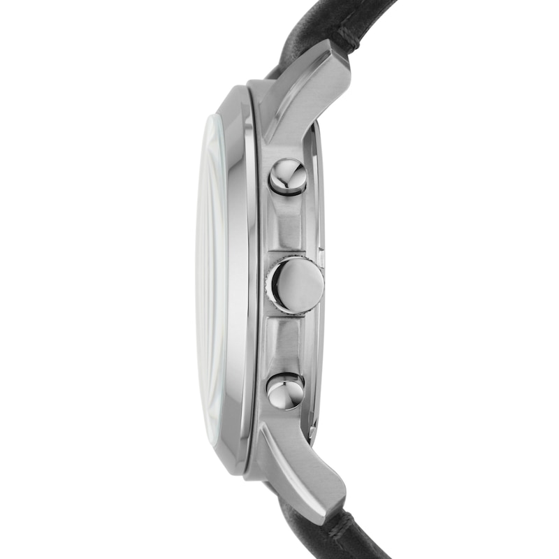 Main Image 2 of Men's Fossil Grant Chronograph Black Leather Strap Watch with Black Dial (Model: FS4812)